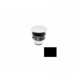Axa SKYLAND Umywalka wpuszczana w blat ∅ 48 cm z korkiem Click-clack Czarny mat 3213207+AF001507