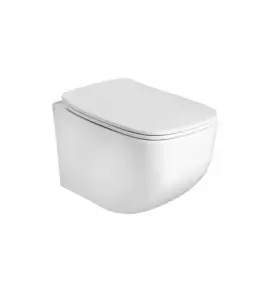 Axa WHITE JAM Miska ścienna 34x52 cm z deską WC wolnoopadającą Biały połysk 3312701+AF3301