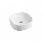 Axa Wild Umywalka stawiana na blat 45x45 cm z korkiem Click-clack Biały połysk 3008001+AF0015