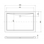 Besco Alpina Brodzik Prostokątny SlimLine 100x80 biały BAA-108-P