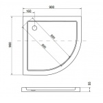 Besco Aron Brodzik Półokrągły SlimLine 90x90 biały BAA-90-NR