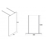 Besco Aveo Due Ścianka Boczna Prysznicowa Walk In 90x195 AVD-90-195C