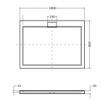 Besco Axim Brodzik Prostokątny UltraSlim 100x80 biały BAX-108-P