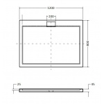 Besco Axim Brodzik Prostokątny UltraSlim 120x80 biały BAX-128-P