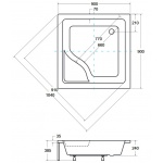 Besco Igor Brodzik Kwadratowy 90x90 biały BAI-90
