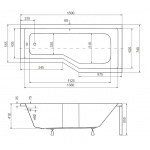 Besco Integra Wanna Do Zabudowy Prawa 150x75 biała WAI-150-PP