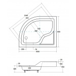 Besco Maxi Brodzik Asymetryczny Lewy 100x80 biały BAM-100-NL