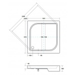 Besco Oskar Brodzik Kwadratowy 90x90 biały BAO-90-PK