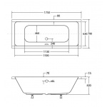 Besco Quadro Slim Wanna prostokątna 175x80 cm biała WAQ-175-SL