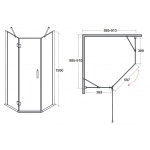 Besco Viva Kabina Prysznicowa Lewa 90x90 V5L-90-195-C