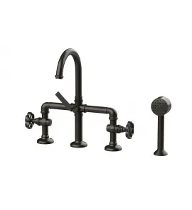 Bleu Provence Bateria kuchenna 4-otworowa ze słuchawką corten RKM10CT