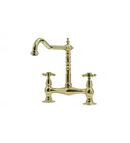  Bleu Provence Bateria kuchenna 2-otworowa z obrotową wylewką gold RKC12OR