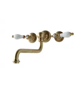 Bleu Provence Bateria kuchenna ścienna z obrotową wylewką brushed gold RKA04OM