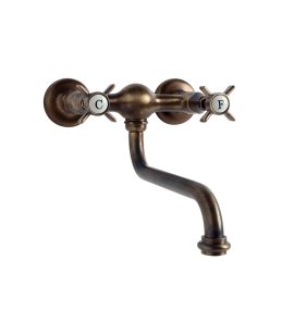  Bleu Provence Bateria kuchenna ścienna z obrotową wylewką dark bronze RKF01BG