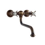  Bleu Provence Bateria kuchenna ścienna z obrotową wylewką dark bronze RKF01BG