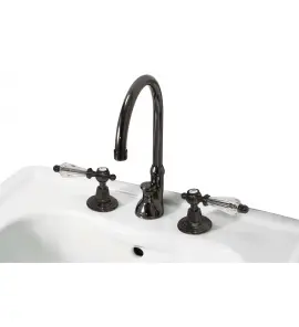 Bleu Provence Bateria umywalkowa 3-otworowa z korkiem black nickel RLA101NN