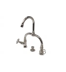 Bleu Provence Bateria umywalkowa 3-otworowa z korkiem nickel RLM1014PNK