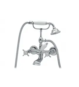 Bleu Provence Bateria wannowa ścienna ze słuchawką i wężem chrom RVF110CR