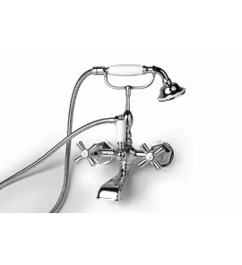 Bleu Provence Bateria wannowa ścienna ze słuchawką i wężem chrom RVL210CR