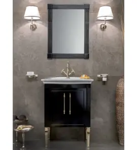 Bleu Provence Deco Zestaw meblowy z umywalką i lustrem shiny black DECO