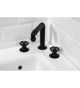 Bleu Provence Industrial Bateria umywalkowa 3-otworowa black nickel RLMTM301NN