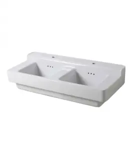 Bleu Provence Industrialis Umywalka podwójna wisząca/stawiana na blat 110x50 white BP4110