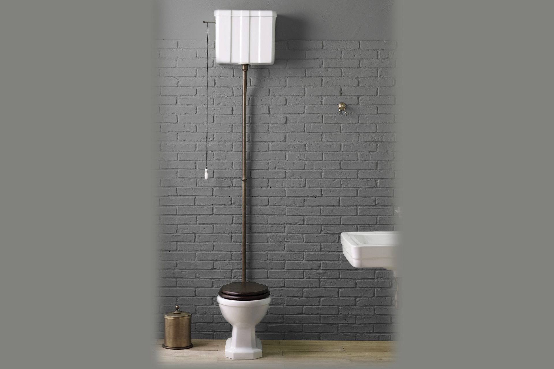 Bleu Provence Miska stojąca + Spłuczka wysoka z rączką + Deska 44,5x65 white BP921+BP944+918NOCR
