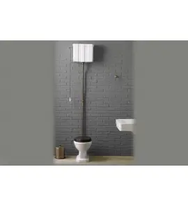 Bleu Provence Miska stojąca + Spłuczka wysoka z rączką + Deska 44,5x65 white BP921+BP944+918NOCR