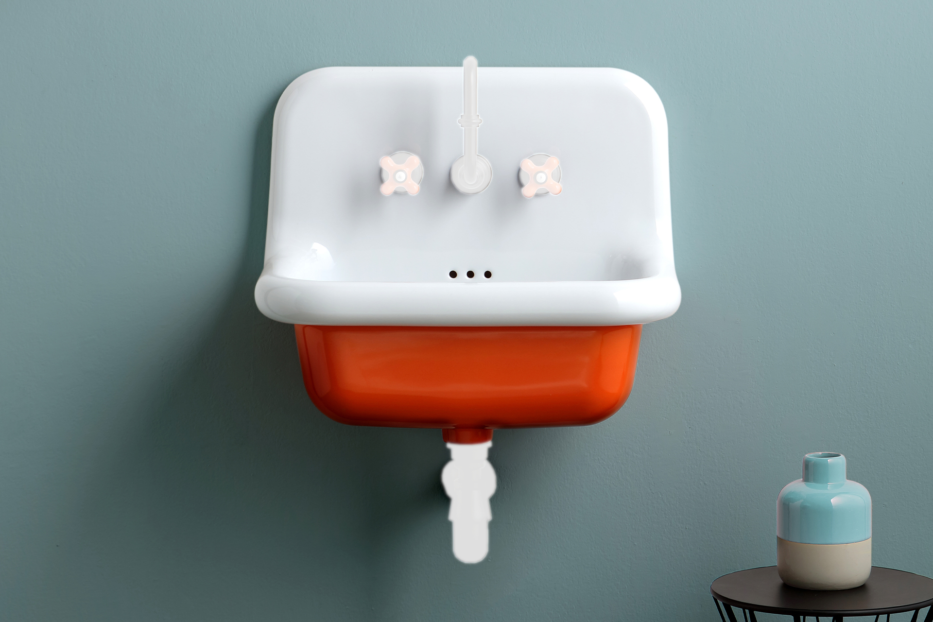 Bleu Provence True Colors Umywalka wisząca 60x42 white orange TCL60C