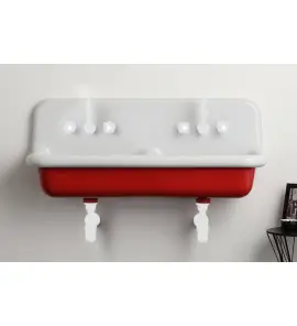  Bleu Provence True Colors Umywalka podwójna wisząca 120x42 white red TCL120C