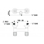 Bongio Cristallo bateria prysznicowa ścienna 04523