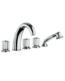Bongio Fleur Blanc bateria wannowa 5-otworowa z prysznicem 11531/D