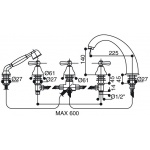 Bongio Mille Nuits bateria wannowa 5-otworowa z prysznicem 22531/D
