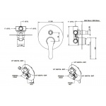 Bongio O\'Clock Bateria wannowa podtynkowa chrom 14529CRPR