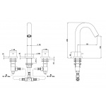 Bongio Time2020 Basic Bateria umywalkowa 3-otworowa brushed stainless steel 73501AS00