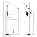 Bongio Time2020 Bateria wannowa wolnostojąca brushed stainless steel 70534AS0D