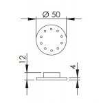 Bongio Time2020 Wellness Dysza boczna Ø50 mm okrągła brushed stainless steel 70867ASRO