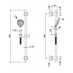 Bongio Time2020 Wellness Zestaw natryskowy ścienny na drążku z wężem i słuchawką brushed stainless steel 70976AS00