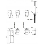 Bongio Time2020 Wood Bateria wannowo-natryskowa podtynkowa brushed stainless steel 69530AS0D