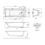 Britton ClearGreen Sustain Wanna do zabudowy 1700x700 mm Biały R5