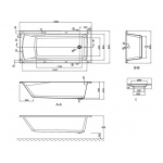 Britton ClearGreen Sustain Wanna do zabudowy 1800x800 mm Biały R7