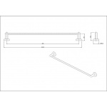 Britton Hoxton Wieszak ścienny na ręcznik 600 mm Czarny matt HOX.015MB