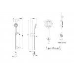 Britton Hoxton Zestaw prysznicowy ścienny z kolankiem chrom HOX.053CP