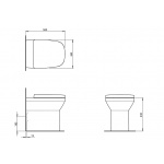 Britton MyHome Miska WC stojąca przyścienna Biały MYBTWTW