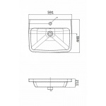 Britton MyHome Umywalka nablatowa 60x44,8 cm Biały MY60CT1THW