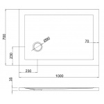 Britton Zamori Brodzik prostokątny 100x70 Biały Z1165A