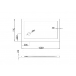 Britton Zamori Brodzik prostokątny 70x120 Biały Z1173