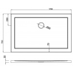 Britton Zamori Brodzik prostokątny 70x170 Biały Z1183