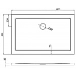 Britton Zamori Brodzik prostokątny 80x180 Biały Z1343