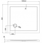 Britton Zamori Brodzik prostokątny 100x90 Biały Z1168A